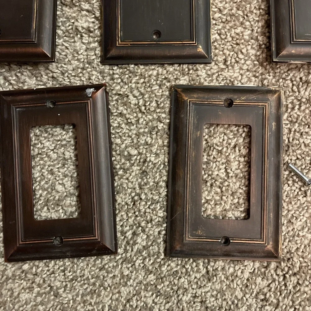 State Star‎ Corp 3 Switch Wall Plate Cover Bronze Copper MCM Triple Switch Block